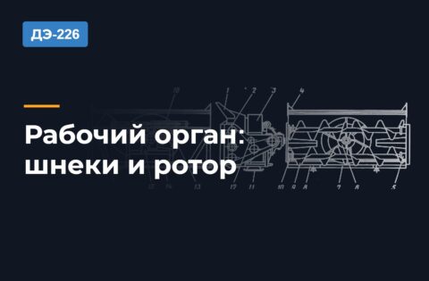 Рабочий орган шнекоротора ДЭ-226: шнеки, ротор и замена ножей
